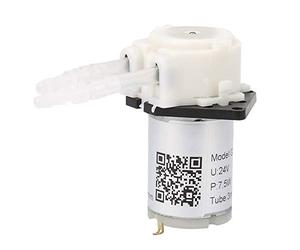 Pompe Péristaltique Pompe de Dosage de Produits Chimiques 24V DIY Tête de Tube Péristaltique pour Laboratoire d'Aquarium(white)