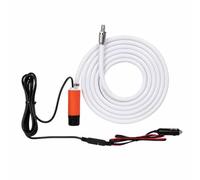 Pompe Portable Extérieure Pompe Utility Pompe de Transfert Pompe à eau avec Kit Complet Tuyau PVC 4 M Double Alimentation 12 V Prise Allume Cigare et Pinces 5 M Adaptée au Camping Véhicule Bateau