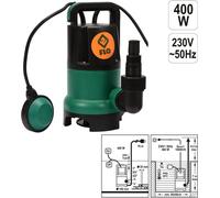 Pompe pour eaux usées Pompe submersible pour eaux claires Pompe de puits, puissance:400W 10000 l/h