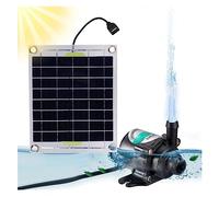 Pompe Solaire Bassin Exterieur, 10W ensemble de pompe à eau solaire 12V filtre hydroponique aération réservoir de poissons rocaille pompage d'eau pompe Submersible fontaine d'étang pour colibri, bassi
