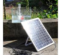 Pompe solaire de fontaine 25 W 1100 l/h avec moteur sans balais 12 V et tuyau de 2 m, pompe à eau solaire de 5 m pour étangs de jardin et paysages extérieurs