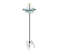 Pompe solaire de jardin pour fontaine 1,4 W compatible avec les oiseaux | Panneau solaire de 1,4 W, piquets métalliques inclus, élévateur d'eau de 40 cm, alimentation, décoration de jardin
