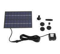 Pompe Solaire Fontaine 4 Buses Panneau Intégré Kit Submersible 200L/h Silencieux Automatique pour Jardin Étang Bassin Poisson