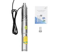 Pompe solaire immergée DC 24 V 370 W - Boîtier acier inoxydable - Refoulement max. 65 m - Débit 2 m³/h - Fontaine, irrigation