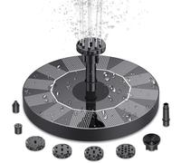 Pompe solaire pour bain d'oiseaux, fontaine solaire pour oiseaux avec 6 buses, pompe à eau flottante pour jardin, étangs, piscine, aquarium et aquarium (13 cm)