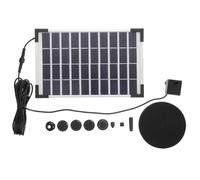 Pompe Solaire pour Bassin 12v 5w, Fontaine Flottante Noire | ABS Léger, Six Buses, Circulation D’eau Oxygénée, pour Petit Bassin et Décoration de Jardin