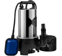 Pompe submersible 1100W - Pompe pour eaux sales 230V - Pompe de jardin débit 333,3L/min - Pompe submersible pour eaux sales IPX8 certifiée CE - Sortie découpable pour eau de piscines et d'étangs