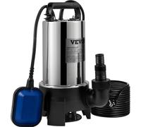 Pompe submersible 1100W Pompe pour eaux sales 230V Pompe de jardin Débit 333,3L/min Pompe submersible pour eaux sales IPX8 CE Sortie découpable pour pomper l'eau des piscines des étangs