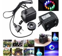 Pompe submersible - 15W - Lumière LED - Pour Aquarium / Etang / Fontaine