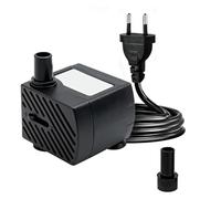 Pompe submersible 180L/h 3W ultra silencieuse pour aquarium avec câble d'alimentation de 1,3 m, 1 buse pour aquarium fontaine, aquarium, jardin d'étang, prise UE