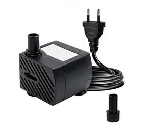 Pompe submersible 180L/h 3W ultra silencieuse pour aquarium avec câble d'alimentation de 1,3 m, 1 buse pour aquarium fontaine, aquarium, jardin d'étang, prise UE