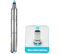 Pompe submersible, à énergie solaire, haute efficacité, courant continu 24V 370W