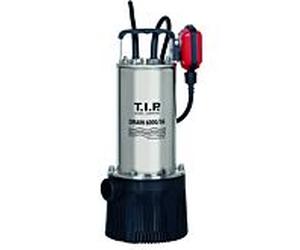 Pompe submersible à pression TIP - acier inoxydable, 6 000 l/h, hauteur de refoulement 34 m, jusqu'à 4 arroseurs, pour citerne/baril de pluie, Drain 6000/36 30136