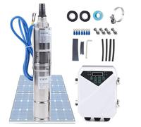 Pompe submersible CC en acier inoxydable, kit de pompe à eau solaire CC avec contrôleur, kits d'irrigation pour puits profonds, pompes de circulation d'eau solaires pour l'irrigation(G)