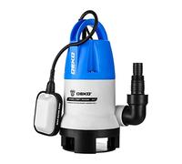 Pompe Submersible DEKO 400W 8000L/H, Pompes Portable à Eau pour Vidanger une Piscine, Pompe de relevage pour Eau Claire et Eau Sale pour Étang de Jardin, Piscines et Fossés + Interrupteur Flottant