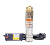 Pompe Submersible Eau Propre RURIS Aqua 101 750W - Débit 2400 L/h, Hauteur 60 m, Turbine Bronze, Câble 15 m, Panneau Inclus