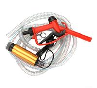 Pompe submersible électrique 12 V 24 V 220 V pour huile, eau, diesel, haut débit 30 l, corps en acier inoxydable, entrée de 51 mm avec tuyau de 4 m, design portable pour ferme et chantier (jaune 12 V)
