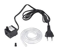 Pompe submersible, mini pompe à eau ultra silencieuse, mini pompe à eau, avec 2 buses, 2 ventouses de succion et un tuyau de 50cm pour aquariums, fountains,réservoirs de poisson,sûr,économie,3W (UE)