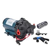 Pompe submersible Pompe à eau ultra silencieuse Kit de pompe à eau à membrane 5,5 GPM 70 PSI 12 V 24 V Kit de lavage robuste avec tuyau spiralé haute pression for maison, voiture, bateau marin(12V)
