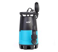 Pompe submersible portable KATSU 900W pour eau propre et sale 18000L / h pour bassin de jardin, piscines, fossés + interrupteur à flotteur + base interchangeable