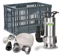 Pompe submersible pour eaux chargées - kit d'inondation - capacité de 11.400 l/h - 0,75 kW 230 V Cleancraft SDWP 7511 FLOOD SET