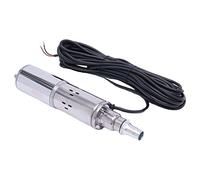 Pompe submersible pour puits profonds - Silencieuse - Pompe submersible solaire - En acier inoxydable - Jusqu'à 20 m - 1,2 m³/h - 12 V - 180 W