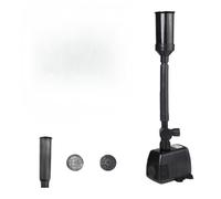 Pompe submersible réglable pour fontaine de jardin avec 3 buses, débit 600L/h, puissance 8W, noir (HJ-743)