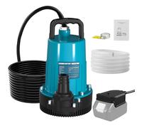 Pompe submersible sans fil compatible avec batterie Makita 18 V (sans batterie), débit de 2800 l/h, hauteur de refoulement 12 m, câble de raccordement de 5 m, tuyau d'écoulement de 10 m, pour piscine