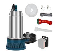 Pompe submersible sans fil pour Makita batterie, Pompe à eau sans fil 5000L/H Pompe submersible hauteur de refoulement 16m avec tuyau de 5 m pour piscine, jardin, réservoir, étang, puits de