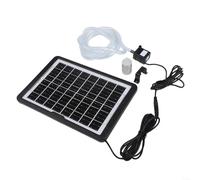 Pompe submersible solaire 9 V 6 W avec support pour la circulation de l'eau de bassin et d'aquarium, pompe à oxygène à double sortie pour rocaille et aquarium, angle réglable du panneau solaire
