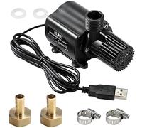 Pompe submersible USB 500 l/h 4 W Mini pompe à eau fontaine DC 5 V Pompe de filtration ultra silencieuse avec câble de 1,8 m 2 buses en laiton pour aquarium Pompe à eau submersible sans balais
