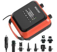 Pompe Sup Électrique 20 PSI, Gonfleur Paddle avec Prise Allume-Cigare 12V, Gonflage/Dégonflage Double Étage, Arrêt Automatique, Écran LED, 6 Embouts pour Kayak, Bateau Gonflable, Matelas