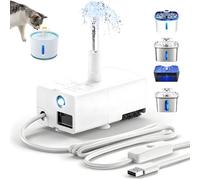 Pompe USB pour fontaine à eau pour chat - 5 V - 200 l/h - 0,8 W - Faible puissance - Avec lumière LED et câble de 1,5 m - Pompe de rechange silencieuse pour fontaine à chat - Pompe de rechange pour