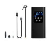 Pompe Vélo Électrique Portatif, Compresseur d'air 6000mAh, 150PSI avec LED, Manomètre Intégré - sans Fil, Compact et Rechargeable, pour Voiture Moto Vélo Ballons