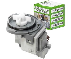 Pompe Vidange pour Lave Vaisselle 30W 220/240V 50Hz 0,25A avec Code Original 1740300100 1740300200 1740300300 1748200100 pour Beko - Garantie de 5 Ans - ONIX TECH