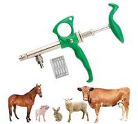 Pompe Yringe De PréCision VéTéRinaire, Semi-Automatique Seringue De Vaccin Continu Dose Fixe Distributeur De MéDicament RéGlable De 0,5 Ml à 2 Ml, pour L’Oie Le Cochon Taureau