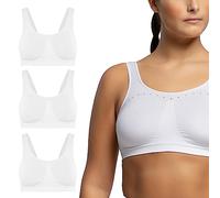 POMPEA Brass. Comfort Size Soutien-Gorge, Opaque, Blanc, L Plus (Lot de 3) Femme