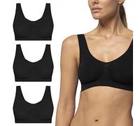 POMPEA Brass. SL Seamless Soutien-Gorge, Noir, L/XL (Lot de 3) Femme