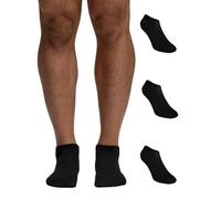 POMPEA Cotton Socquettes, Nero (Nero 0071), L (Lot de 3) Homme