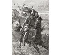 Pompée évasion de la bataille de Pharsalus 48BC. Gnaeus Pompeius Magnus 106 BC 48 BC aka Pompée ou Pompée le Grand. Général romain et homme d'État de Cassell publié en 1883. Poster imprimé par Ken