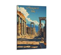 Pompéi Italie Affiche d'art vintage de voyage Décoration murale à suspendre Décoration de chambre à coucher Esthétique 20 x 30 cm