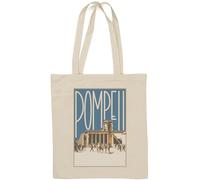 Pompéi Italie antique ville romaine affiche de voyage en coton naturel sac fourre-tout blanc