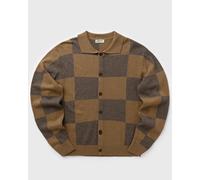POMPEII DARK CHOCOLATE CHECKED CARDIGAN POLO men Zippers & Cardigans brown taille: M
