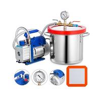 Pompes à vide, Kit de chambre de 2 gallons pompe à vide 3CFM jauge de dégazage contrôlée 1/4HP for réfrigérant de climatisation domestique