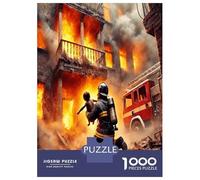 Pompier dans Les décombres 1000 Pièces Pack Puzzle Courage héroïque Puzzle Voitureton Extra-épais - Favori des Collectionneurs, Détente Mentale, Pause Bureau Voyage Et Cadeaux De Fête 52x38cm/1000pcs