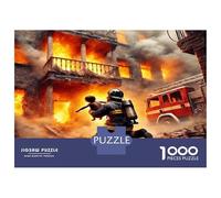 Pompier dans Les décombres 1000 Pièces Puzzle Classique Courage héroïque Puzzle Adultes Voitureton Épais - Ados 12-18 Ans, Logique, pour Les Amateurs De Puzzles 52x38cm/1000pcs