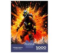 Pompier dans Les Flammes 1000 Pièces Puzzle Courage héroïque Coffret Puzzle Voitureton Premium - Anti-Stress Et Déco Murale, Cadeau Femmes Hommes, Stimule Le Cerveau 70x50cm/1000pcs
