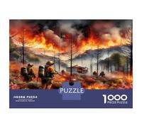 Pompier et feu de forêt 1000 Pièces Puzzle Premium Héroïsme Courageux Puzzle Adultes Voitureton Extra-épais - Anti-Stress Voyage, Noël Cadeau 12+, pour Adultes Et Enfants 38x26cm/1000pcs