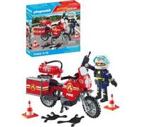 Playmobil Set 71466 Pompier et Moto Action Hereos – Moto extincteur, Personnage – Dès 4 ans