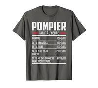 Pompier Métier Idée Cadeau Humour pour Pompier T-Shirt, Homme, Asphalte, 6XL